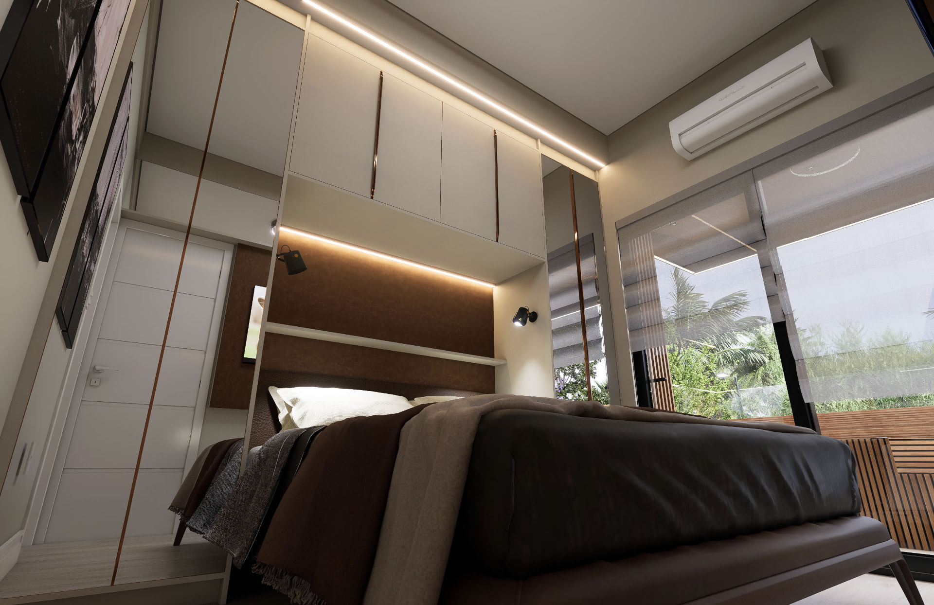 Suíte frontal do apartamento de 95 m²