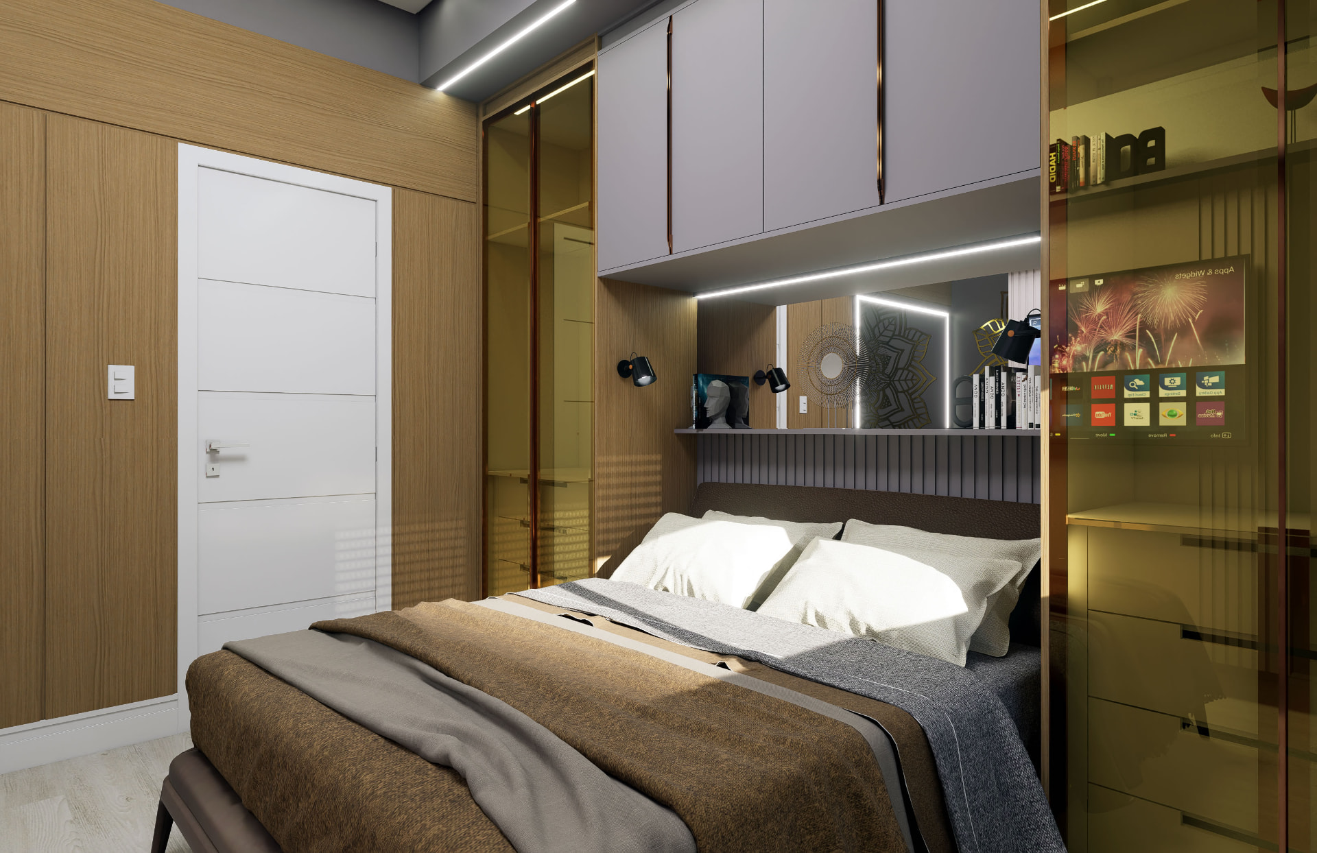 Suíte de visitas do apartamento de 96 m²